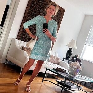 Coolibar Oceanside Green Paisley Tunic Dress Size S UPF 50 + sun protection